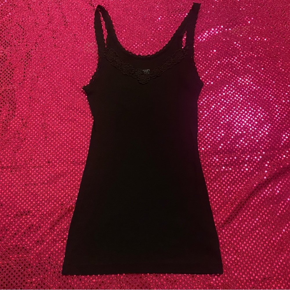 mossimo black lace with floral tank top